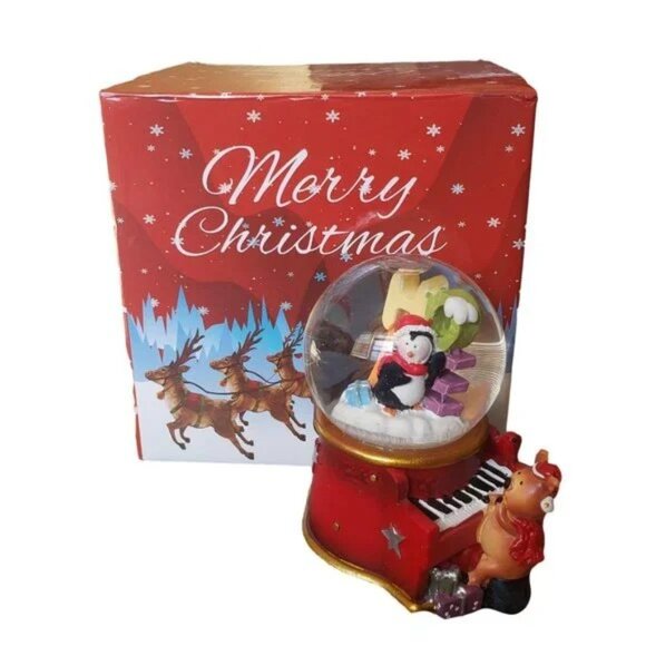 Snow Globe Christmas LIGHT UP Snow Globe NEW in BOX - Picture 1 of 6